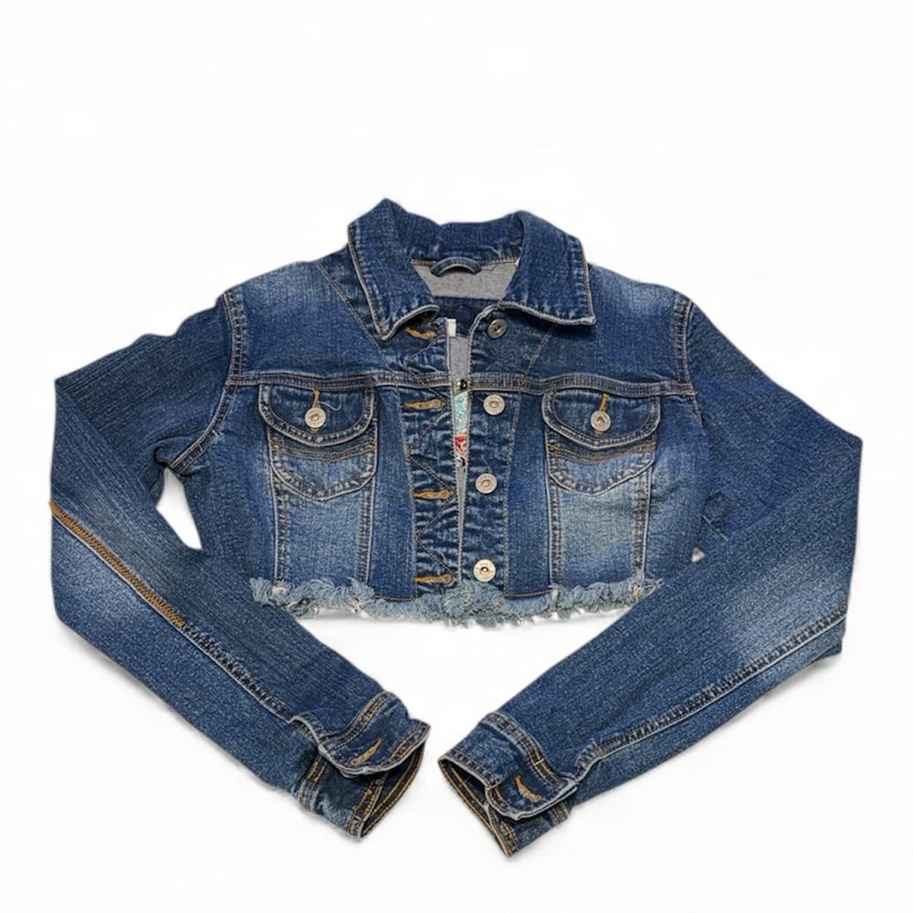 Ynq Women's Blue Denim Jean Jacket size S , for Women’s , with butterfly